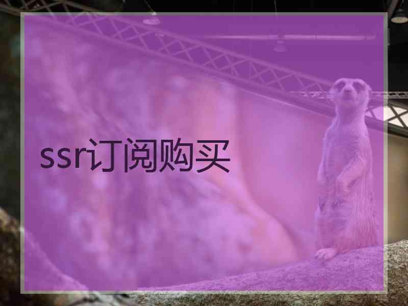ssr订阅购买