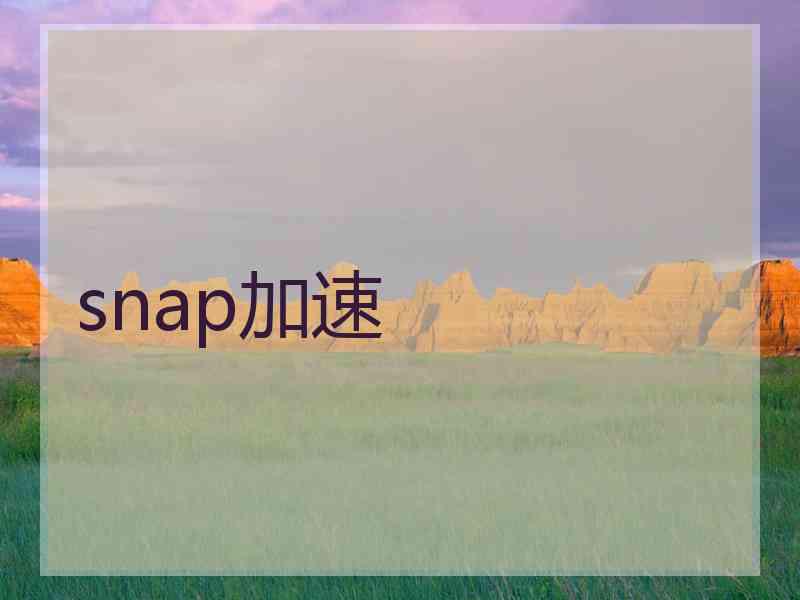 snap加速