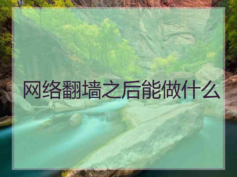 网络翻墙之后能做什么