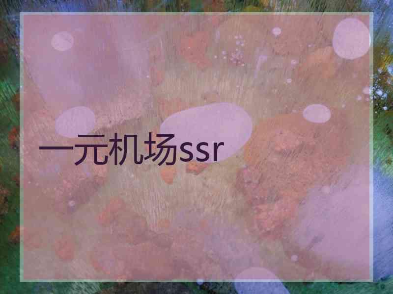 一元机场ssr